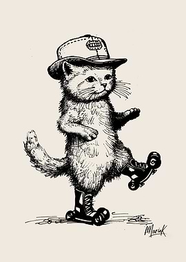Cat on Roller Skates