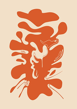 Organic Abstract Shapes in Burnt Orange