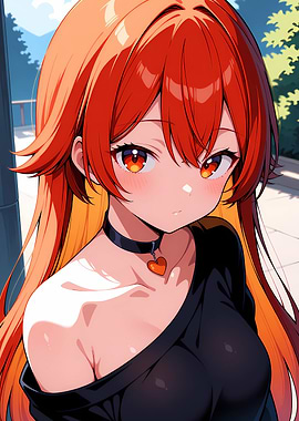 Anime Girl with Orange Hair