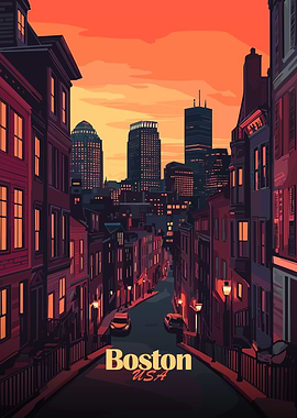 Boston Skyline at Dusk