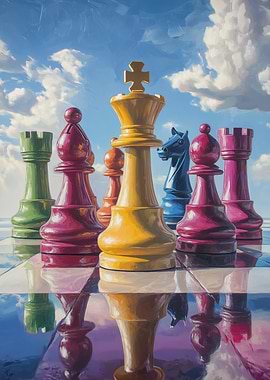 Chess Pieces Under Sky