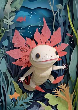 Papercut Axolotl