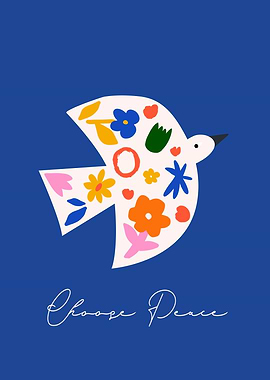 Peace Dove with Flowers