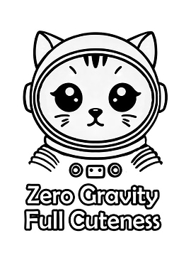 Cute Cat Astronaut Illustration