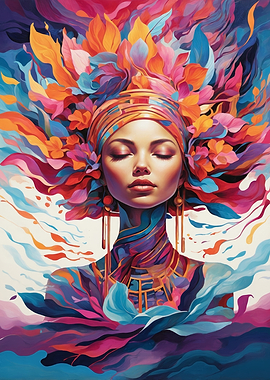 Woman with Floral Crown