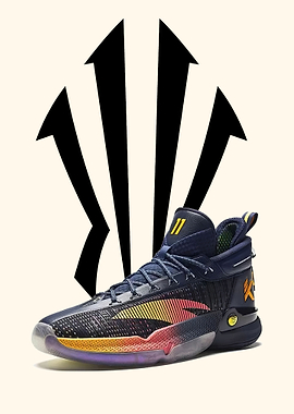 Basketball Shoes with Yellow and Orange Accents