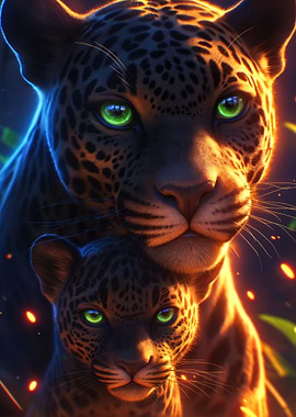 Jaguar Parent and Cub