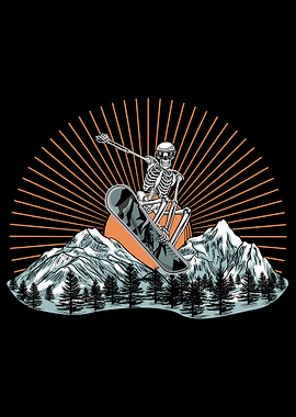 Skeleton Snowboarding