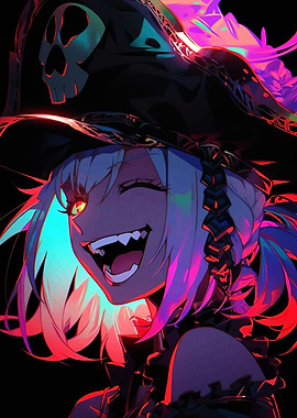 Anime Girl with Skull Hat