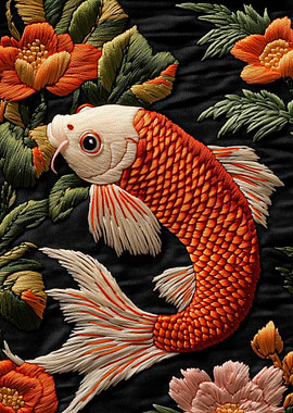 Embroidered Koi Fish