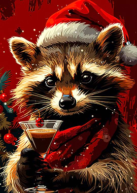 Cool Raccoon Christmas