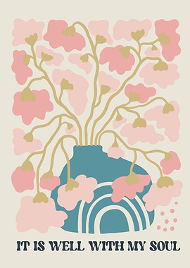 Boho Floral Vase with Christian Quote