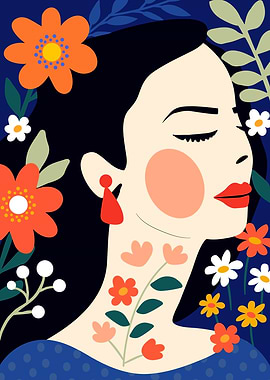 Floral Portrait Woman