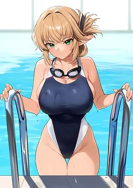 Anime Girl in Swimsuit