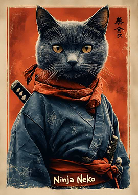 Ninja Cat Poster