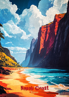 Napali Coast Art Poster