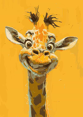 Smiling Giraffe Portrait