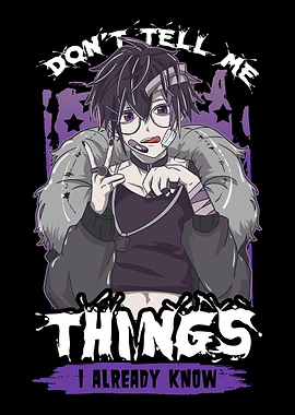 Bad Anime Boy Character with Quote