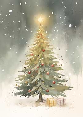 Christmas Tree Watercolor