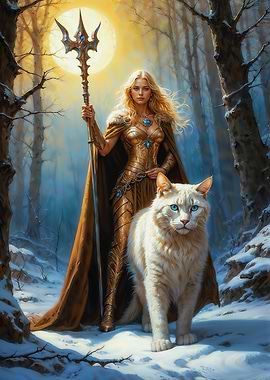 Freya and White Cat
