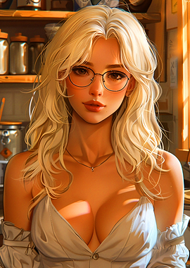 Blonde Woman in Glasses