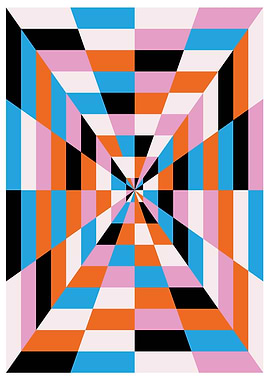 Depth and perspective. Abstract Geometric Pattern.