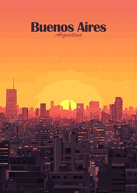 Buenos Aires Sunset Skyline