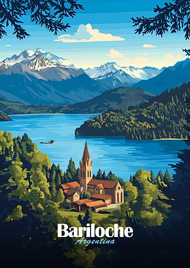 Bariloche Argentina Travel Poster