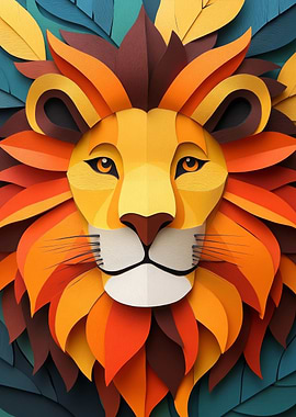 Paper Lion Portrait