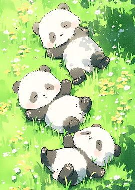 Cute Panda Naptime