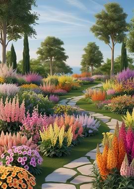 Colorful Garden Path