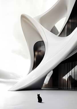 Black cats futuristic home