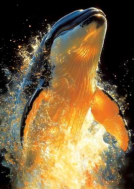 Golden Whale Leap Animal