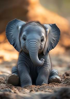 Baby Elephant Portrait