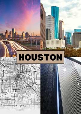 Houston Cityscape Collage
