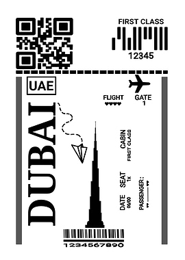 Dubai Flight Boarding Pass