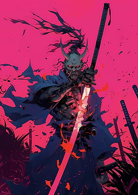 Samurai with Demon Mask