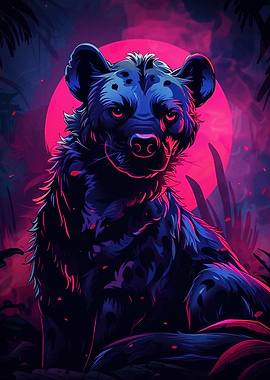 Hyena in Neon Jungle