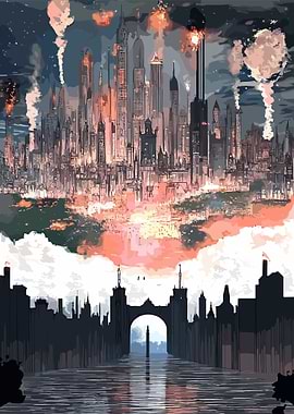 Cityscape with Archway