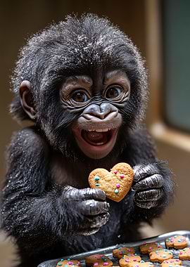 Happy Gorilla with Cookie