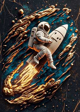 Astronaut on Rocket