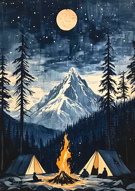 Campfire Under the Stars
