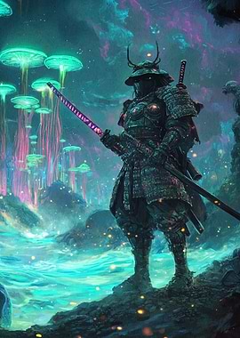 Samurai Glowing Forest