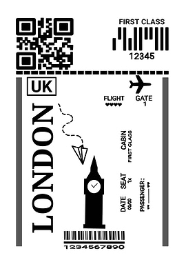 London Flight Boarding Pass