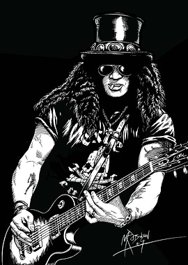 Slash Guitarist Illustration