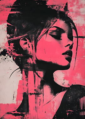 Pink and Black Portrait