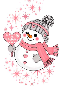 Cute Pink Snowman