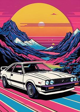 Retro Car Sunset
