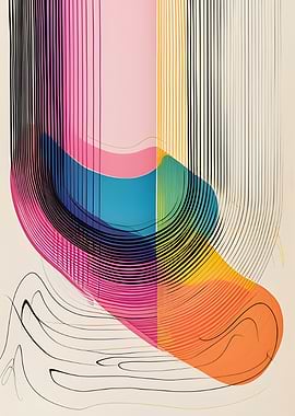 Abstract Art with Curved Lines