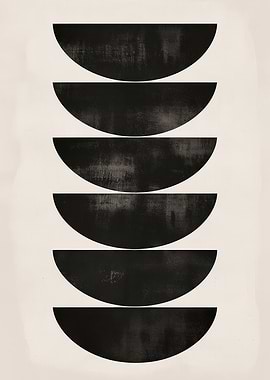 Black Semicircle Abstract Art